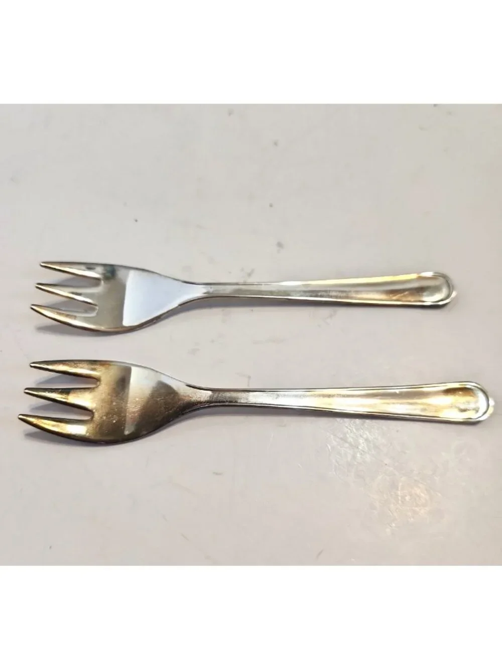 2 Vintage Leonard from Italy Silverplated Relish Baby Mini Forks 5 3/8